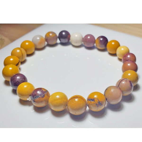 8mm Australian Jasper Mookaite Beaded Elastic Stretch Bracelet