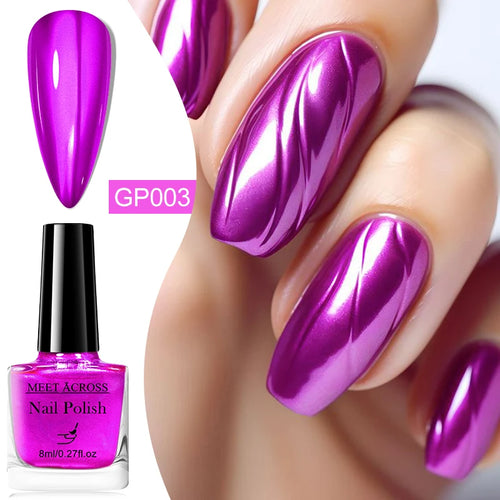 8ml Metallic Nail Polish Mirror Effect Fast Drying Long-Lasting Nails