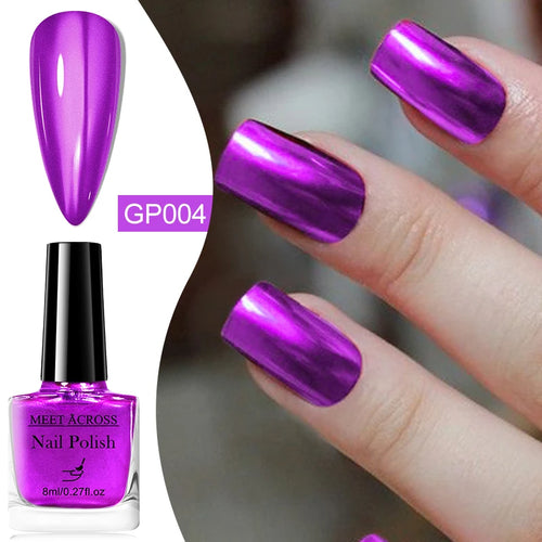8ml Metallic Nail Polish Mirror Effect Fast Drying Long-Lasting Nails