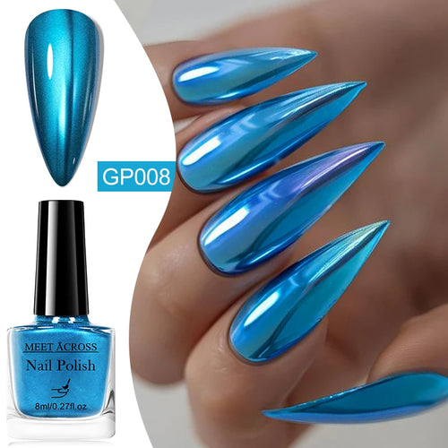 8ml Metallic Nail Polish Mirror Effect Fast Drying Long-Lasting Nails