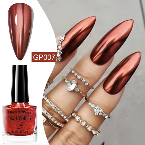8ml Metallic Nail Polish Mirror Effect Fast Drying Long-Lasting Nails