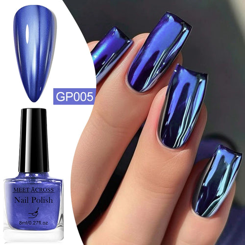 8ml Metallic Nail Polish Mirror Effect Fast Drying Long-Lasting Nails