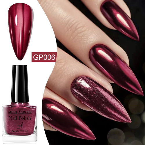 8ml Metallic Nail Polish Mirror Effect Fast Drying Long-Lasting Nails