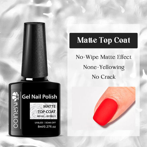 MSRUIOO 8ml Base Top Coat Gel Polish Semi Permanent Soak Off UV Gel