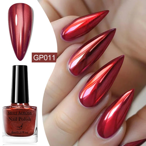 8ml Metallic Nail Polish Mirror Effect Fast Drying Long-Lasting Nails