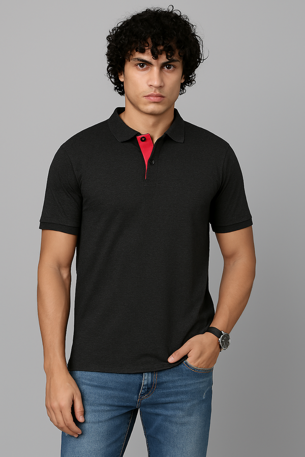 Men T-shirt, Black (Size-L)