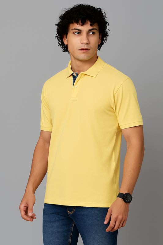 Men T-shirt, Yellow (Size-S)